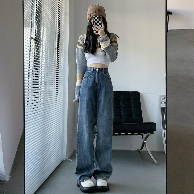 HIGH-WAIST BAGGY JEANS