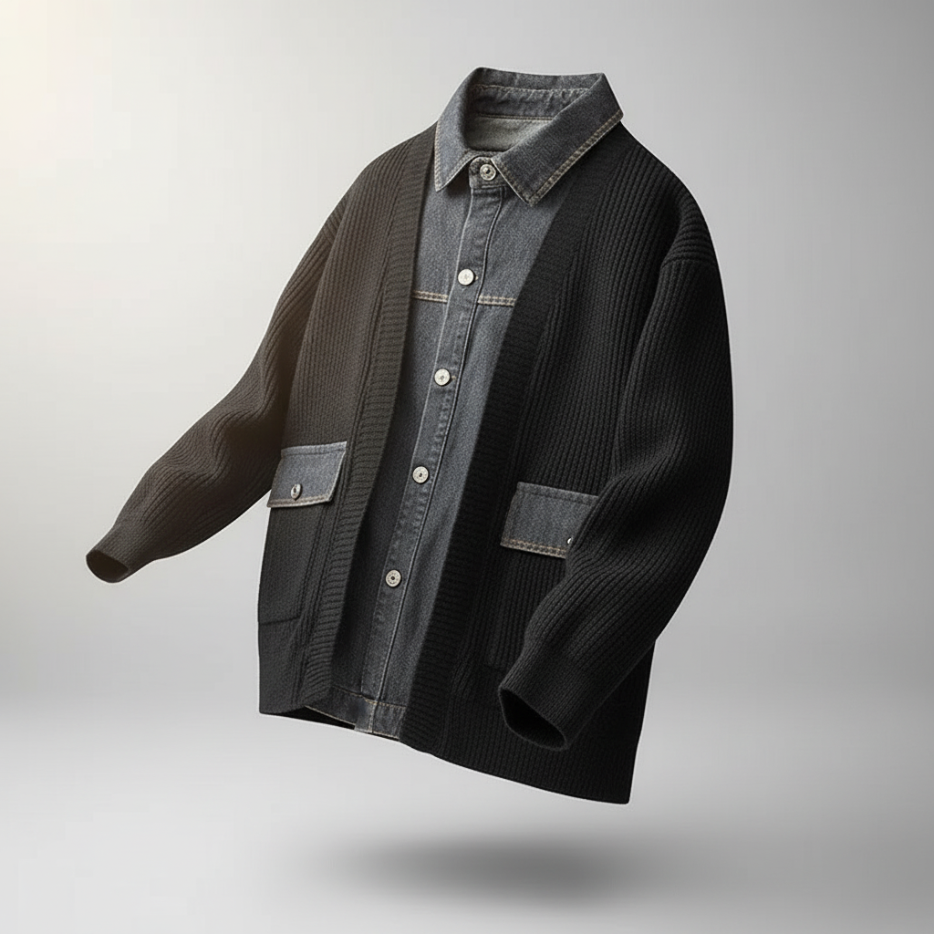 LEVI DENIM PANEL CARDIGAN