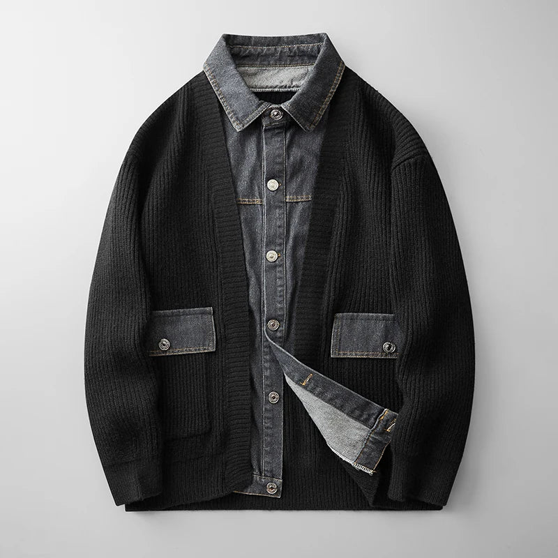 LEVI DENIM PANEL CARDIGAN