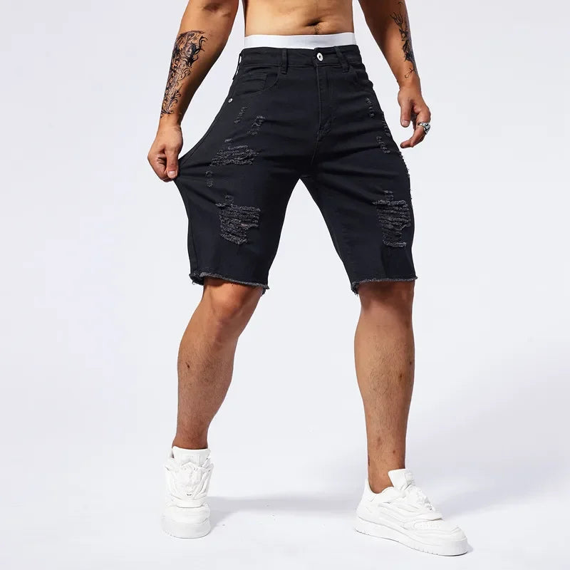 Men's Summer Ripped Jean Shorts