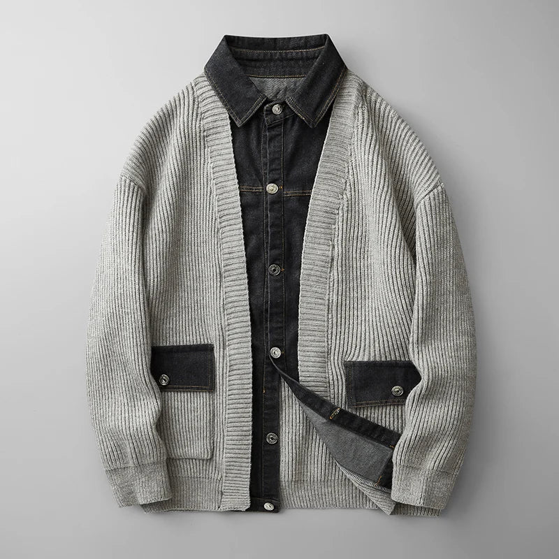 LEVI DENIM PANEL CARDIGAN