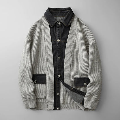 LEVI DENIM PANEL CARDIGAN