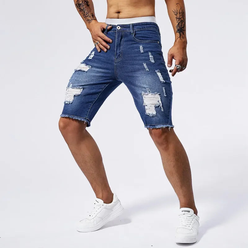 Men's Summer Ripped Jean Shorts