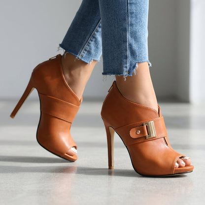 Ariana Open Toe Buckle Heels