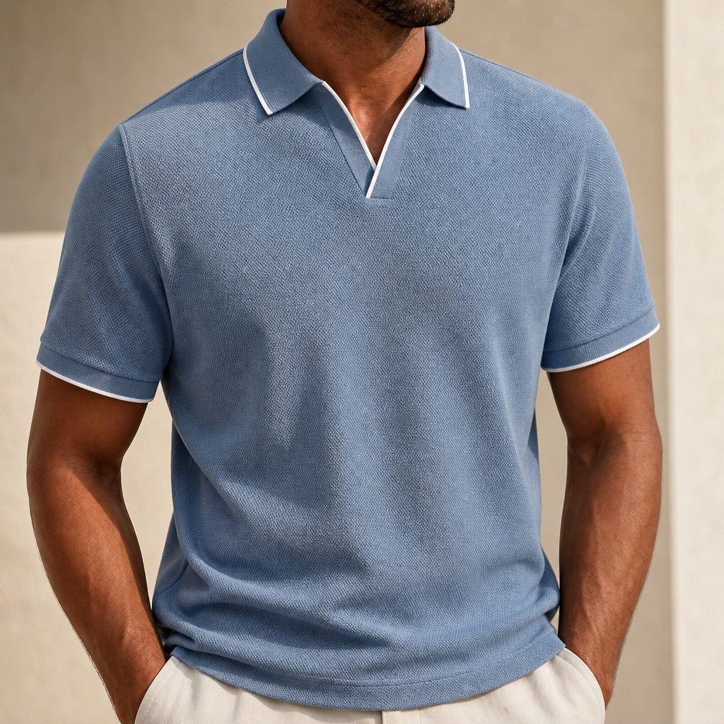 Jackson Brave Collar Ribbed Knit Polo
