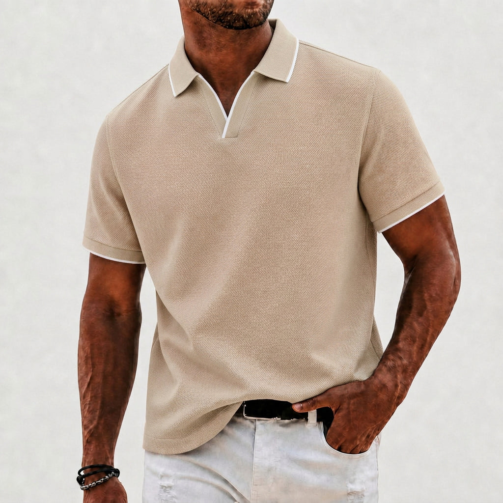 Jackson Brave Collar Ribbed Knit Polo