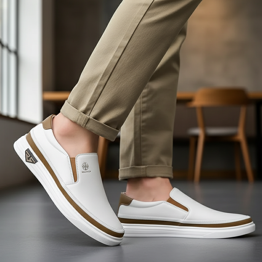 TONELLI SLIP-ON LEATHER SNEAKERS